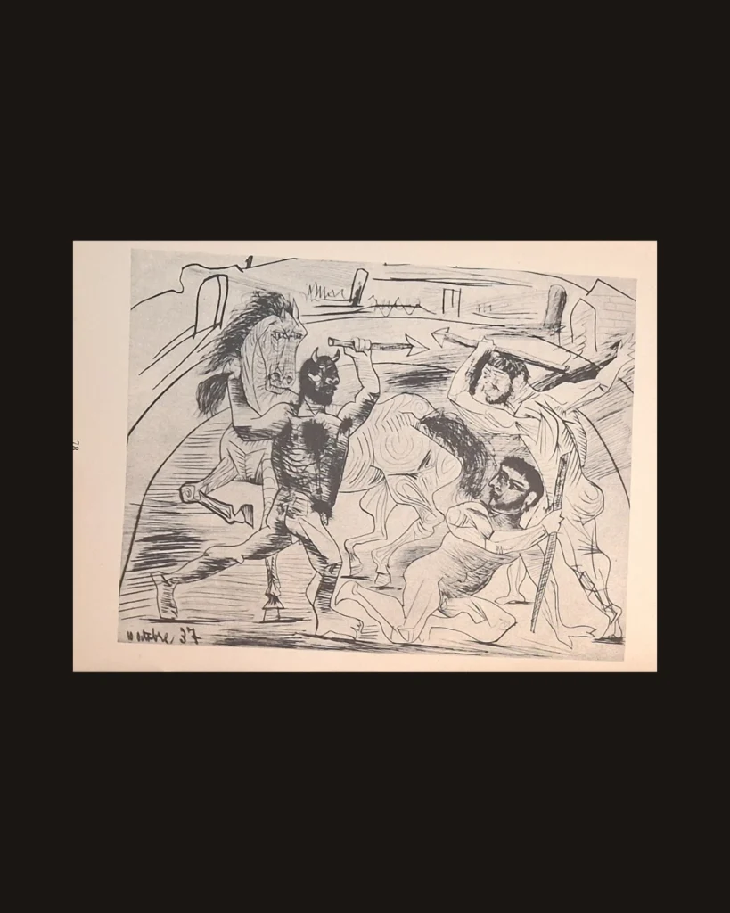 Pablo Picasso, Mythology · War — art plate from Picasso